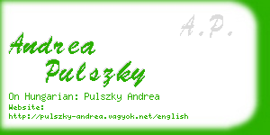 andrea pulszky business card